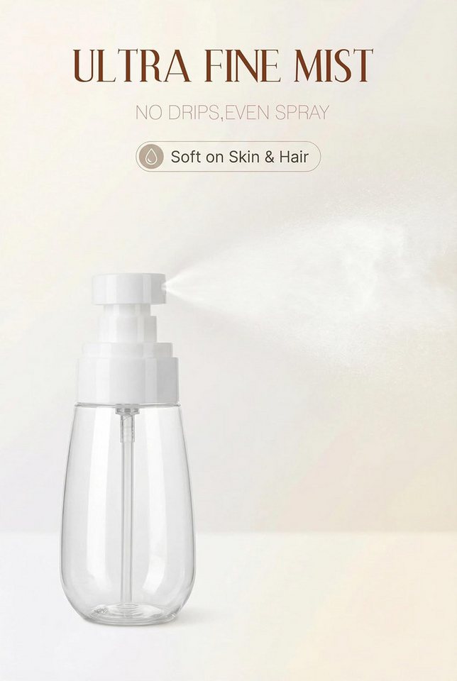 FELIXLEO Sprühflasche 3x 60ml Klein Spruehflasche Reiseflaschen Leer Spray Bottle Set, (1-tlg) – Bild 5 von 5