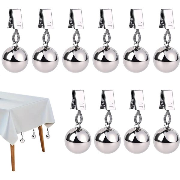 FELIXLEO Tischtuchklammer 10er Tischdeckenbeschwerer Schwer Metallkugel Outdoor Garten, (1-tlg)