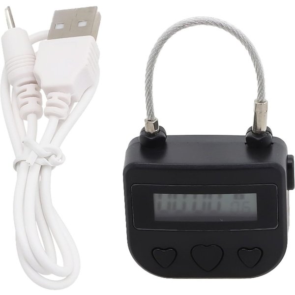 FELIXLEO Vorhängeschloss "Elektronisches Zeitschloss USB Aufladbar Timer Sperre bis Schwarz "