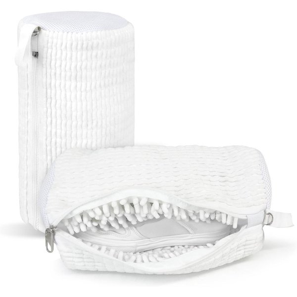 FELIXLEO Wäschesack Schuhwaschbeutel Set 2 Stück Waschmaschine Schuhsack Weiß Flausch (1 St)