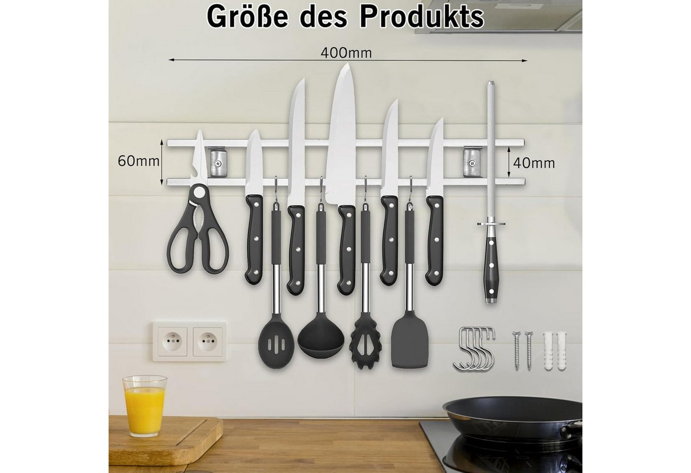 FELIXLEO Wand-Magnet Messerhalter (2tlg) – Bild 2 von 5