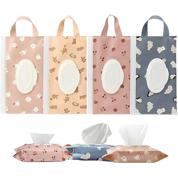FELIXLEO Windeltasche 4er Pack Feuchttuecher Tasche Wiederverwendbare Feuchttuecher Box (1-tlg)
