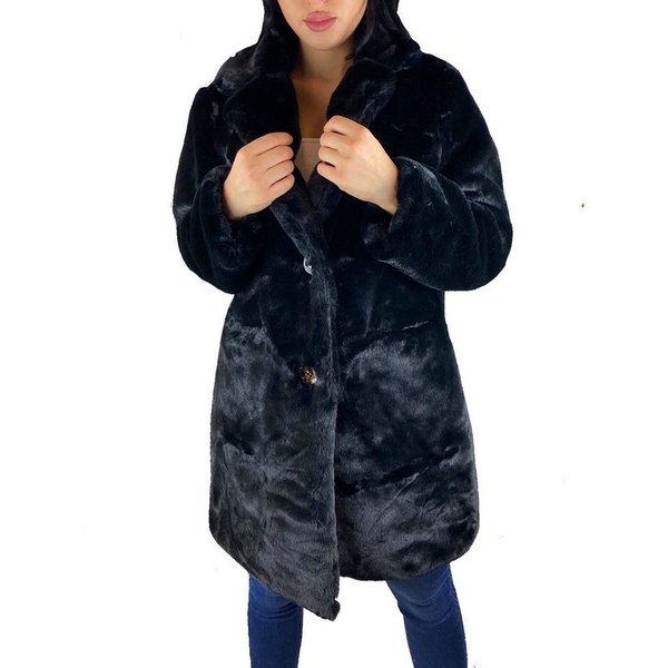 Worldclassca Fellimitatmantel Worldclassca DAMEN PARKA WINTER LANG MANTEL FELLIMITAT KUNSTFELL