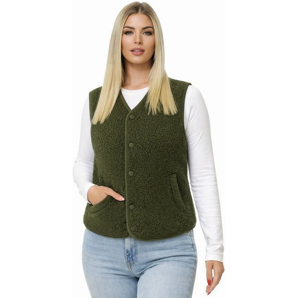 Worldclassca Fellimitatweste Worldclassca Teddy Weste Warm Kuschelig Kurz Herbst Winter Ärmellos Neue Kollektion - Stilvolle und gemütliche Mode für Damen