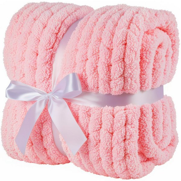 Wohndecke Grobmaschige Wohlfühldecke, Feluna, Flauschige Kuscheldecke Grobstrick Tagesdecke