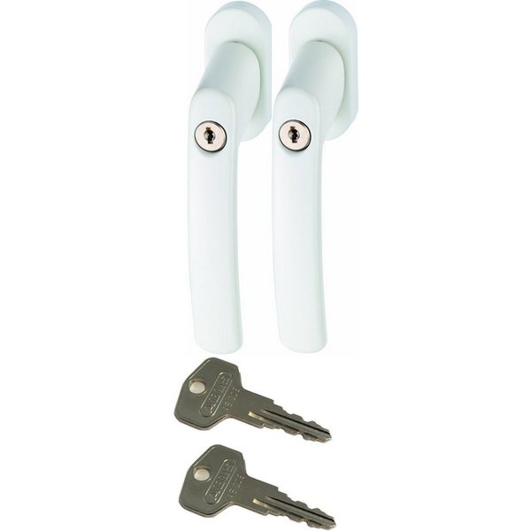 ABUS Fenstergriff ABUS FG200 Weiß, Braun, Silber, SB abschließbarer Fenstergriff, 2er Set weiß, abschließbar, Kindersicherung