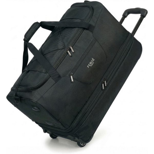 FERGÉ Reisetasche mit Rollen & extra Schuhfach, groß, Handgepäck, Tragetasche aus Nylon, Erweiterbare Reisetasche, Handgepäck / XL, Schuhfach & Außenfächer