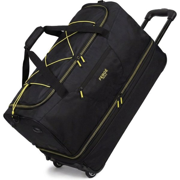 FERGÉ Reisetasche mit Rollen & extra Schuhfach, groß, Handgepäck, Tragetasche aus Nylon, Erweiterbare Reisetasche, Handgepäck / XL, Schuhfach & Außenfächer