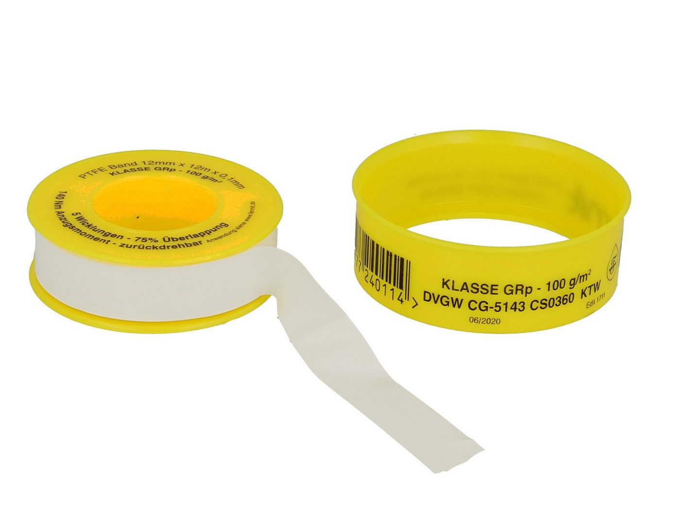 Fermit Gewindedichtband Gewindedichtband Teflonband GRp, 12 m für Heizung, Trinkwasser DVGW – Bild 2 von 2