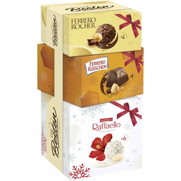 FERRERO ROCHER Schokolade, Ferrero Die Besten Geschenkeberg Weihnachten Packung 121g