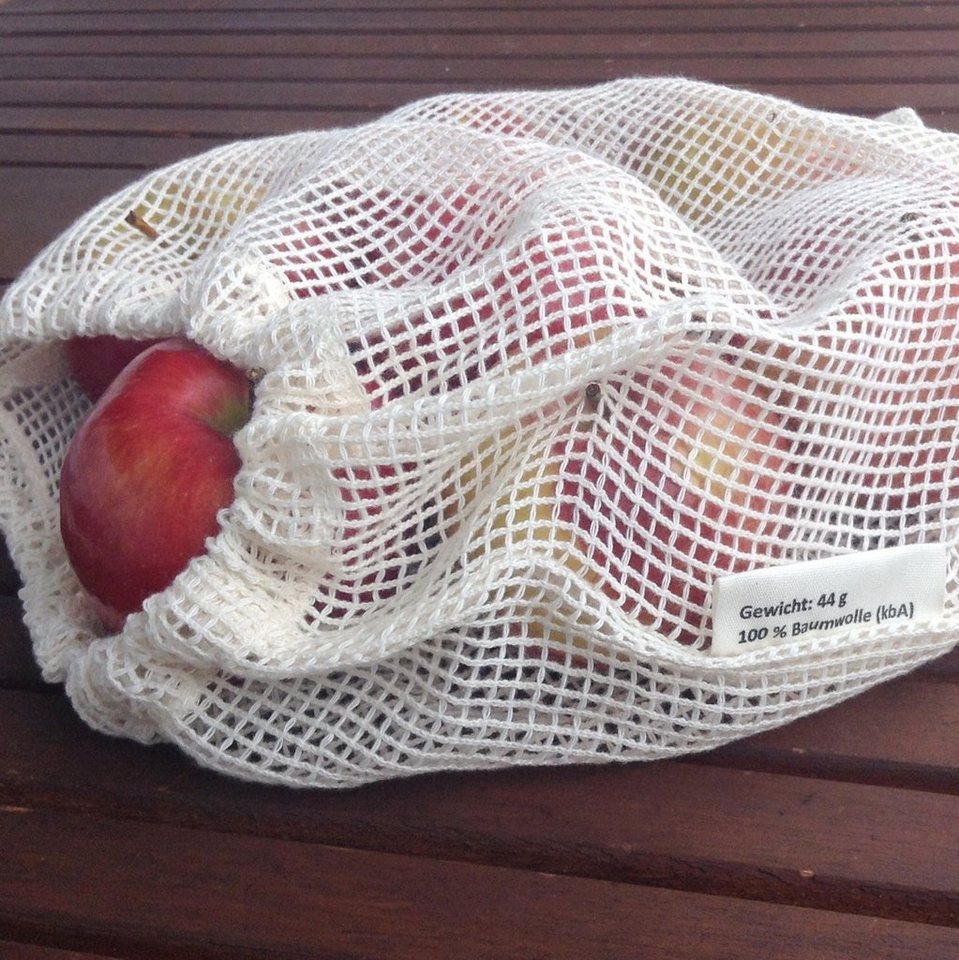 fesch & fair Einkaufsbeutel Obstbeutel Gemüsenetz Biobaumwolle 30x40 – Bild 5 von 5