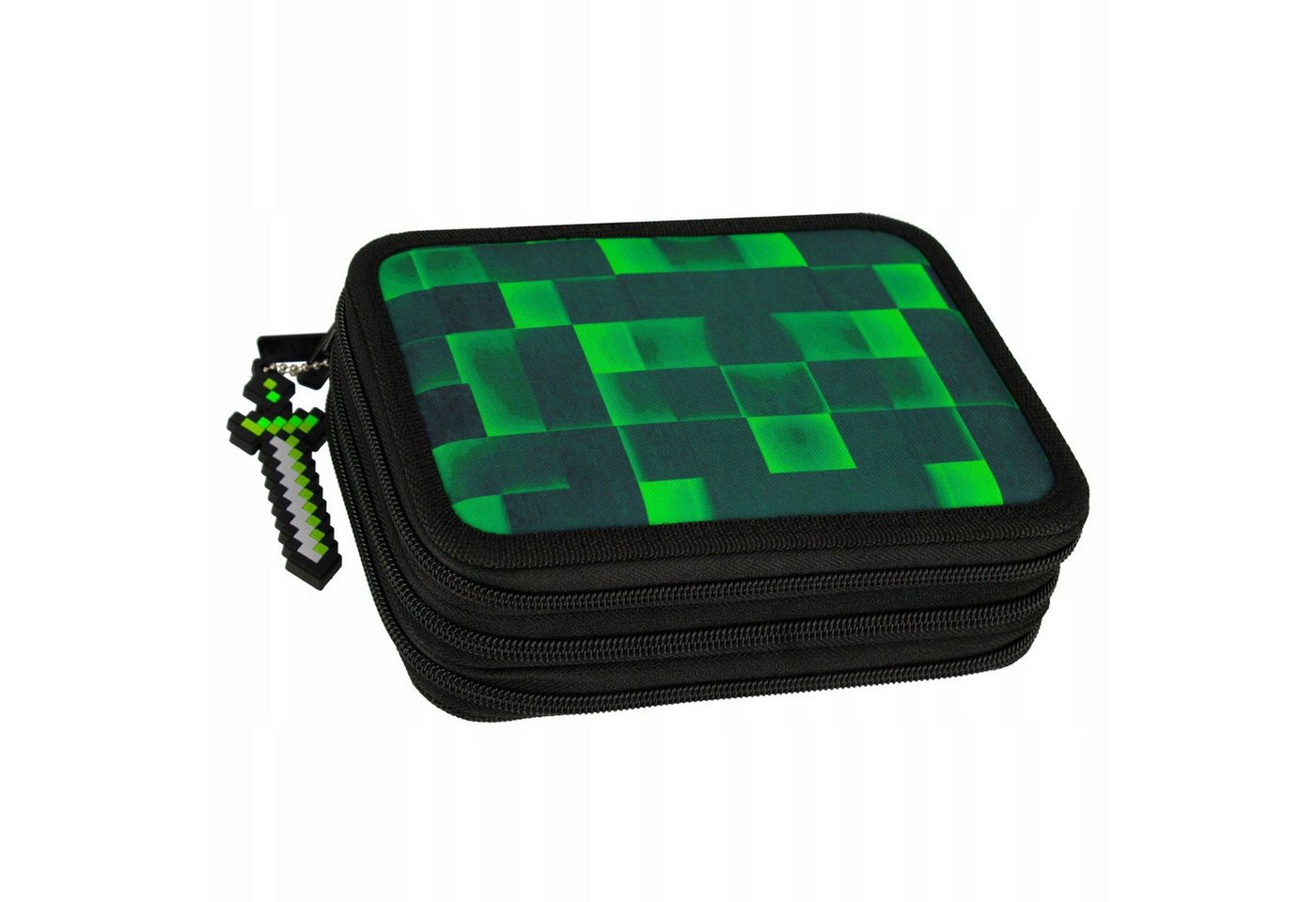 Festivalartikel Federtasche Minecraft Schulmäppchen dreifach mit Zubehör für Jungen – Bild 3 von 5