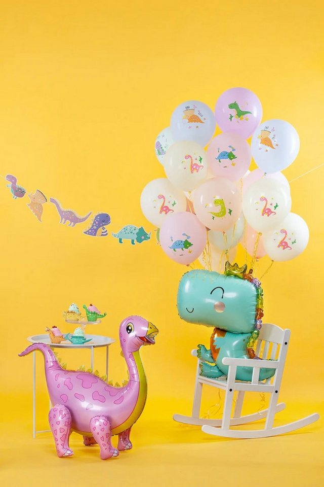 Festivalartikel Muffinform Bunte Dinosaurier-Muffinförmchen 8er-Set für Dekoration – Bild 5 von 5