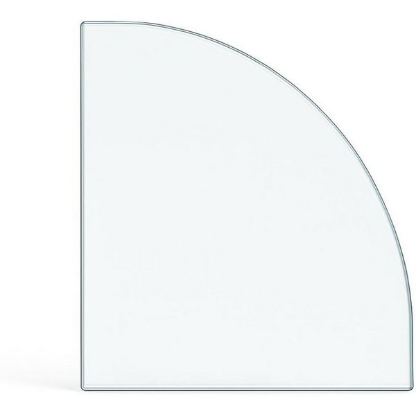Feuercampus Bodenschutzplatte Funkenschutzplatte Glas für Kaminofen Viertelkreis