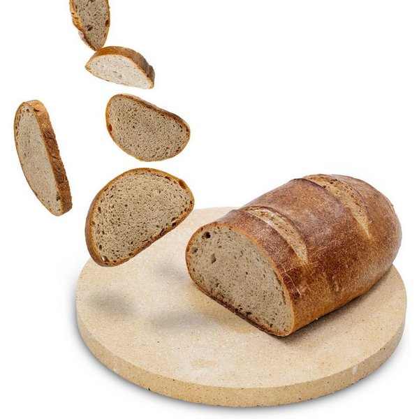 Feuerfest 123 GmbH Backstein Brotbackstein rund Ø 31 x 2 cm Schamotte, (Brote wie vom Bäcker für zu Hause), Brotstein Lebensmittelecht Schamottstein