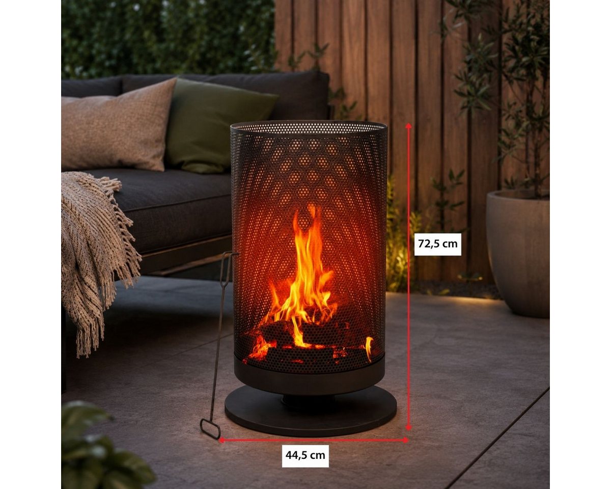 Bbq Collection Feuerschale BBQ Collection Feuertonne 44,5 cm, (1x Feuerkorb, 1x Schürhaken) – Bild 3 von 5