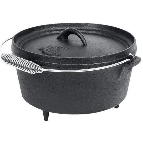 El Fuego Feuertopf El Fuego Dutch Oven Set 5,50 L Schmortopf Grill Topf Gusseisen Bräte