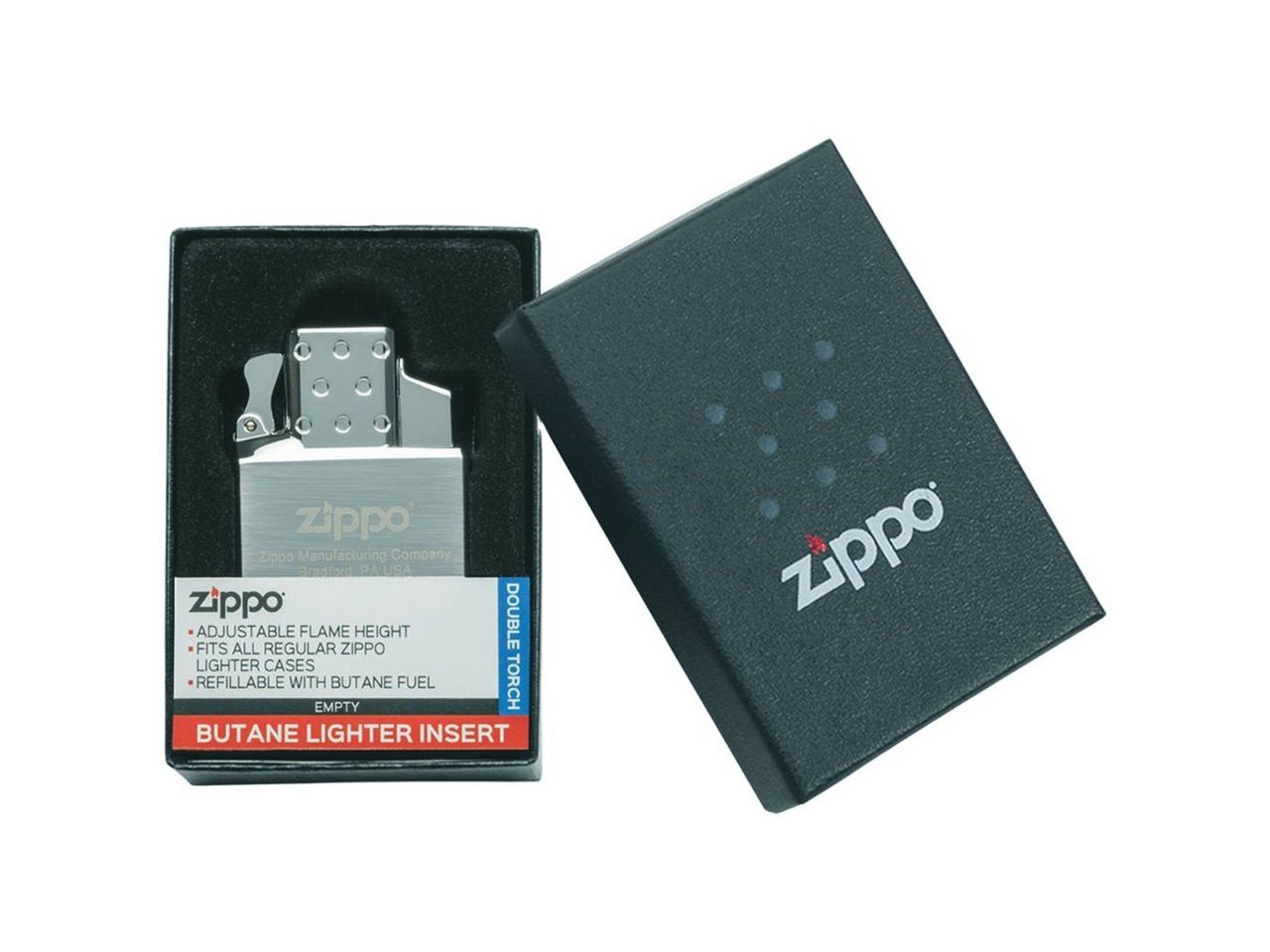 Zippo Feuerzeug Zippo Feuerzeug Lighter Double Einsatz Original Doppel Jet + 250ml Gas – Bild 3 von 5