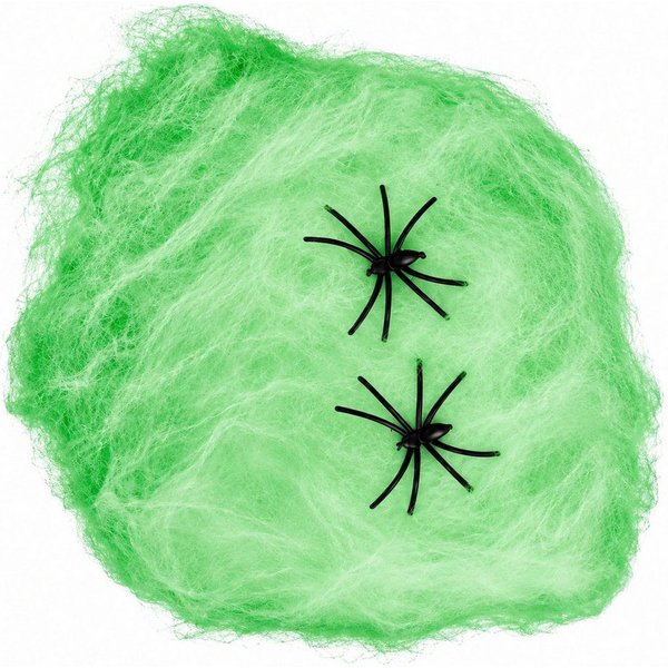 Fiestas Guirca Dekoobjekt Spinnennetz Spinnweben 100g, Grün - Halloween Dek