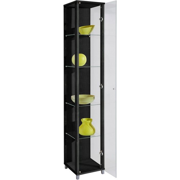 fif möbel Vitrine OPTIMA Höhe ca. 172 cm Standvitrine/Glasvitrine 1x Glastür,perfekt für Sammler,Sammlervitrine