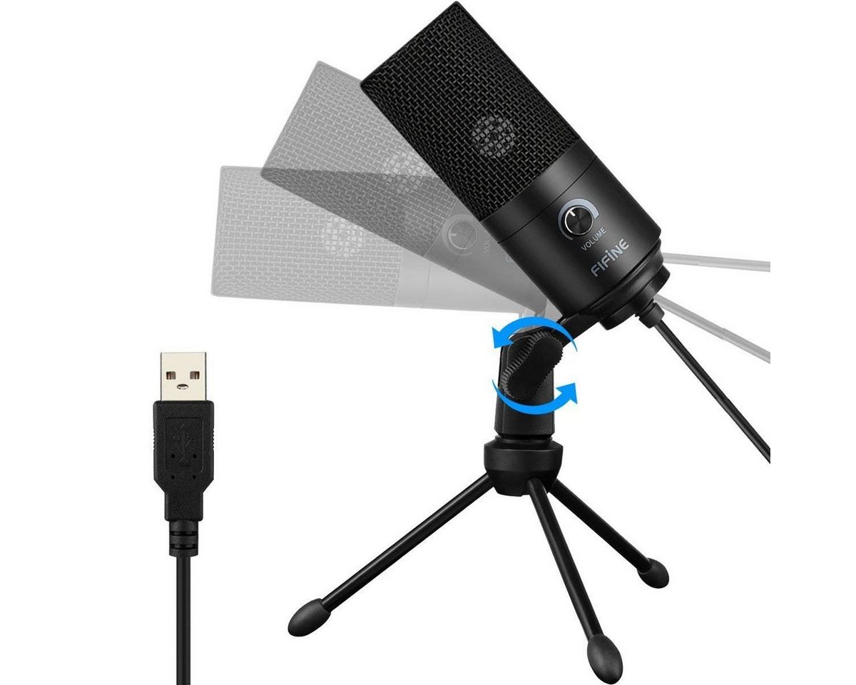 FIFINE Mikrofon USB Kondensator Mikrofon Streaming mit Ständer PC Mac – Bild 3 von 5