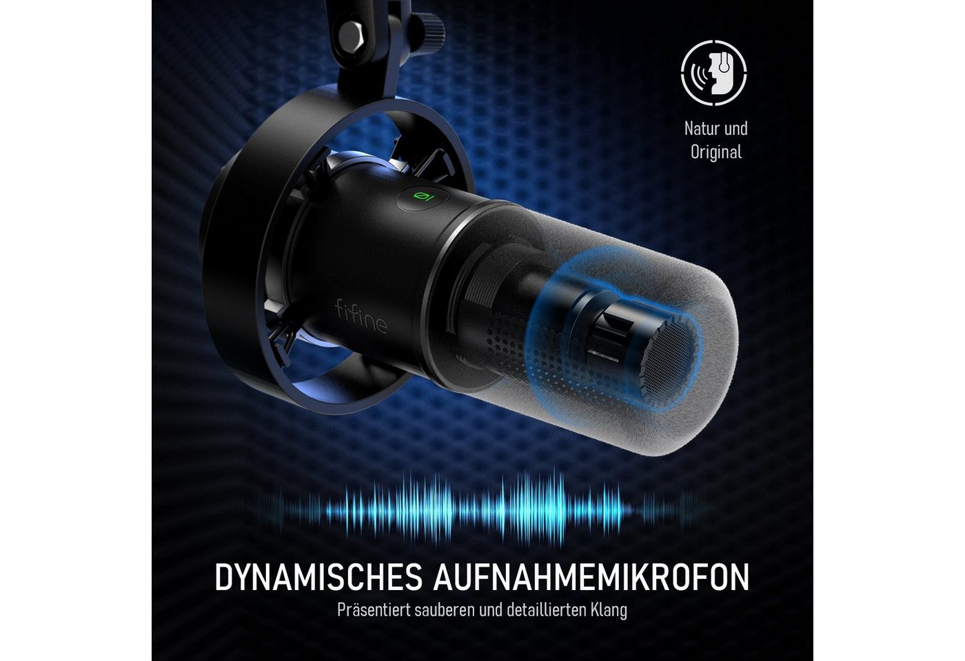 FIFINE Mikrofon XLR Studio Mikrofon Dynamisches USB Microphone PC, für Streaming Podcast Gaming für PS4/5 Mac Mixer Soundkarten – Bild 3 von 5