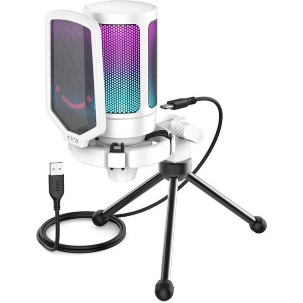 FIFINE Streaming-Mikrofon USB Mikrofon Streaming RGB Kondensator Mikrofon Gaming