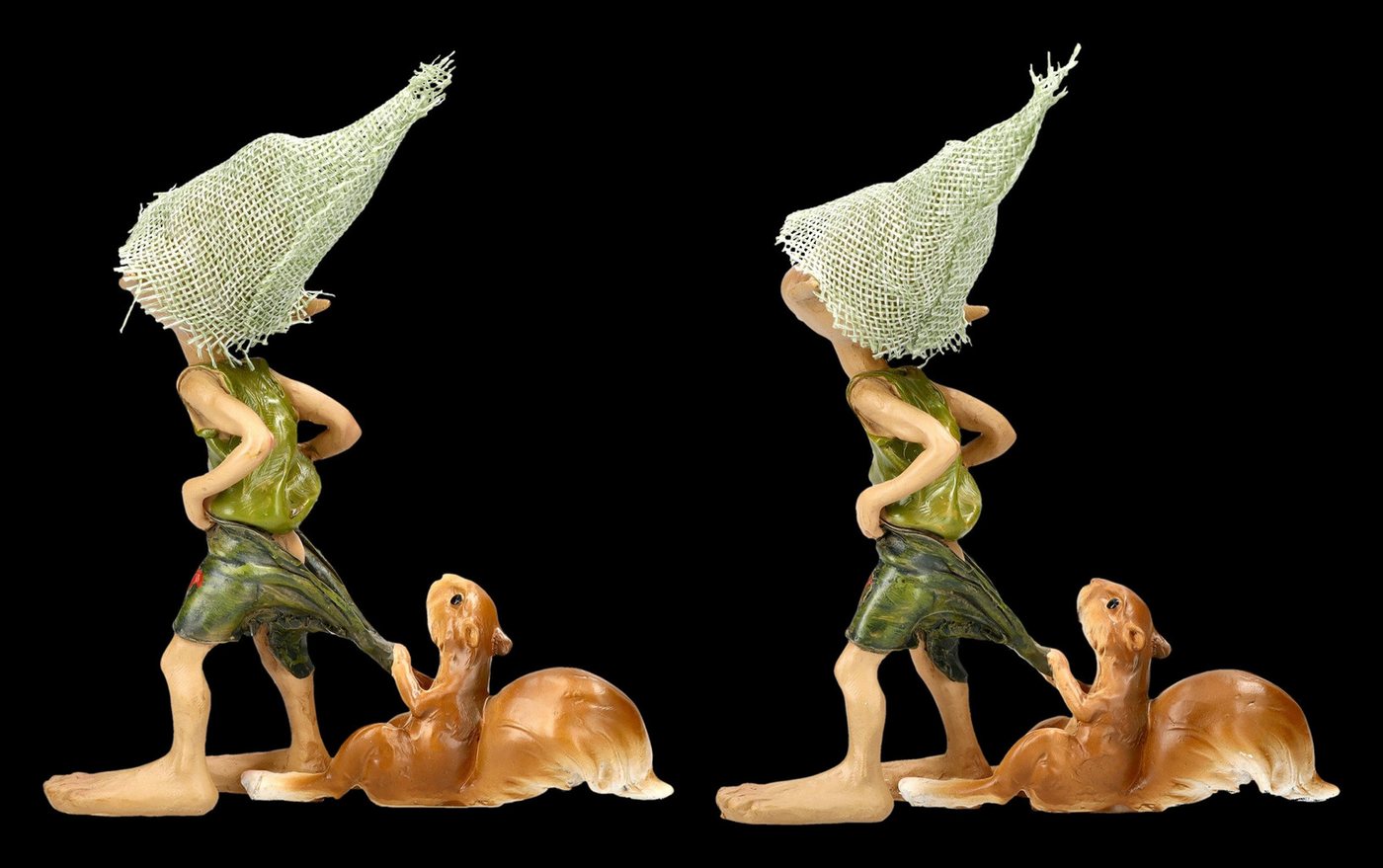Figuren Shop GmbH Dekofigur Pixie Kobold Figur - Freches Eichhörnchen 2er Set - Hose ziehen Zwerge – Bild 4 von 5