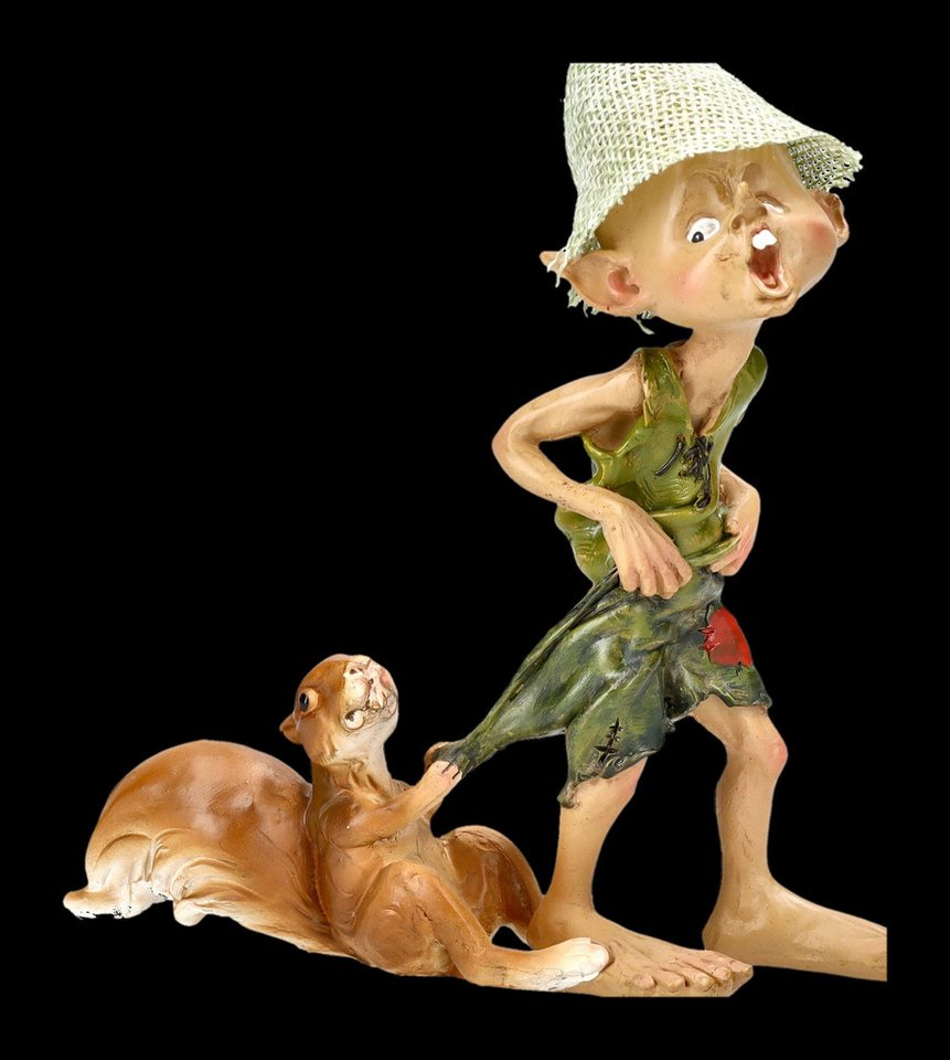 Figuren Shop GmbH Dekofigur Pixie Kobold Figur - Freches Eichhörnchen 2er Set - Hose ziehen Zwerge – Bild 5 von 5