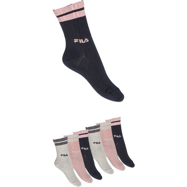 Fila Basicsocken JUNIOR GIRL NORMAL PLAIN SOCKS (6-Paar) mit kontrastfarbigen Details