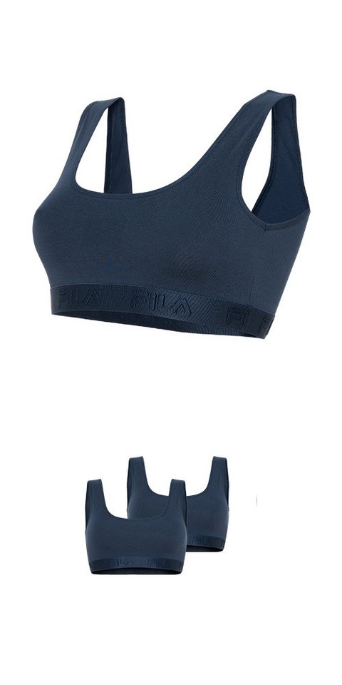 Fila Bügelloser BH (2er Pack) elastisches Unterbrustband, Baumwollmix – Bild 2 von 5