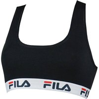 FILA Damen Bustier - ungepolsterter Bra, ohne Bügel, Baumwolle, einfarbig, Größe XS (X-Small) in Schwarz