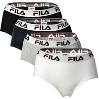 FILA Damen Hipster - 4er Pack Slip, Logo-Bund, Cotton Stretch, einfarbig, Größe S in Bunt