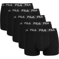 FILA Herren Boxer Shorts, 5er Pack - Logobund, Urban, Cotton Stretch, einfarbig, Größe M in Schwarz