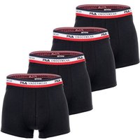 FILA Herren Boxer Shorts, 4er Pack - Logobund, Cotton Stretch, einfarbig, Größe M in Schwarz