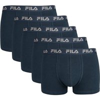 FILA Herren Boxer Shorts, 5er Pack - Logobund, Urban, Cotton Stretch, einfarbig, Größe L in Blau