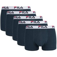 FILA Herren Boxer Shorts, 5er Pack - Logobund, Urban, Cotton Stretch, einfarbig, Größe M in Blau