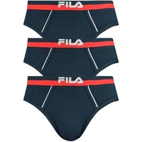 FILA Herren Slip, 3er Pack - Briefs, Logobund, Urban, Cotton Stretch, einfarbig, Größe XL in Blau