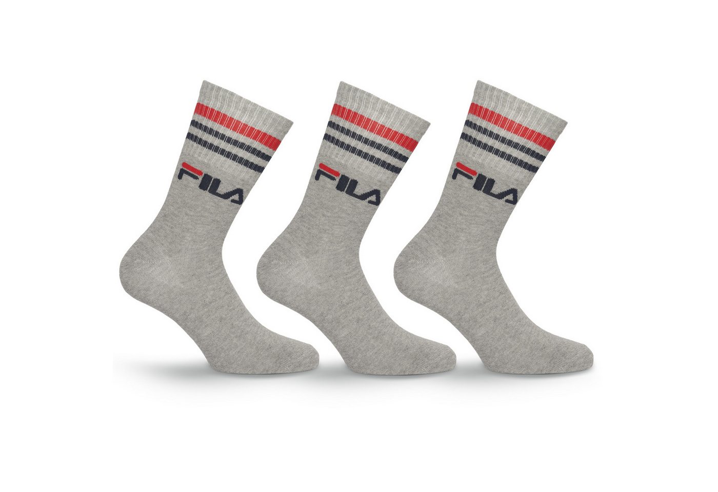 Fila Socken (3 Paar) breites Rippenbündchen, Logoschriftzug, Cotton-Mix – Bild 2 von 5