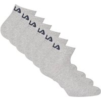 FILA Unisex Quarter Socken, 6er Pack - Kurzsocken, Training, Sport, Logo (2x 3 Paar), Größe 39-42 in Grau