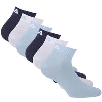 FILA Unisex Quarter Socken, 6er Pack - Kurzsocken, Training, Sport, Logo (2x 3 Paar), Größe 39-42 in Bunt