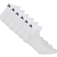 FILA Unisex Quarter Socken, 6er Pack - Kurzsocken, Training, Sport, Logo (2x 3 Paar), Größe 35-38 in Weiß