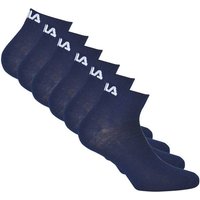 FILA Unisex Quarter Socken, 6er Pack - Kurzsocken, Training, Sport, Logo (2x 3 Paar), Größe 43-46 in Blau