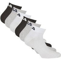 FILA Unisex Quarter Socken, 6er Pack - Kurzsocken, Training, Sport, Logo (2x 3 Paar), Größe 35-38 in Bunt