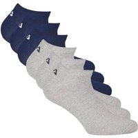 FILA Unisex Sneaker Socken, 6er Pack - Invisible, kurze Socken, Logo (2x 3 Paar), Größe 35-38 in Blau
