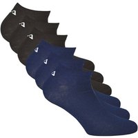 FILA Unisex Sneaker Socken, 6er Pack - Invisible, kurze Socken, Logo (2x 3 Paar), Größe 35-38 in Schwarz