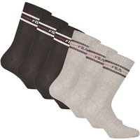 FILA Unisex Socken, 6er Pack - Strümpfe, Street, Lifesyle, Sport (2x 3 Paar), Größe 35-38 in Schwarz