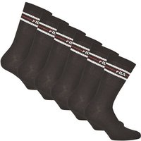 FILA Unisex Socken, 6er Pack - Strümpfe, Street, Lifesyle, Sport (2x 3 Paar), Größe 39-42 in Schwarz