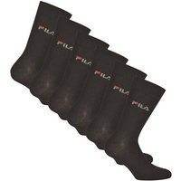 FILA Unisex Socken, 6er Pack - Strümpfe, Street, Lifesyle, Sport (2x 3 Paar), Größe 43-46 in Schwarz