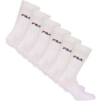 FILA Unisex Socken, 6er Pack - Strümpfe, Street, Lifesyle, Sport (2x 3 Paar), Größe 43-46 in Weiß